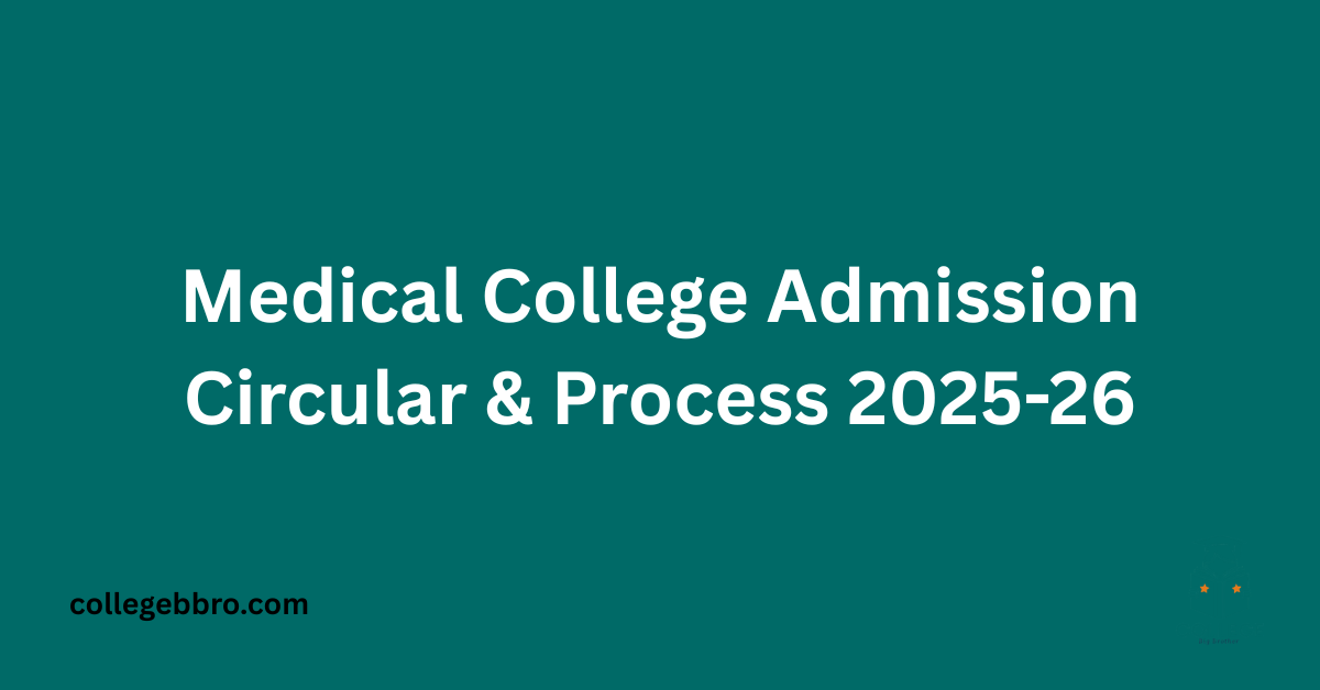 Medical College Admission Circular
