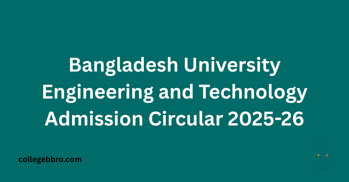 BUET Admission Circular 2025-26